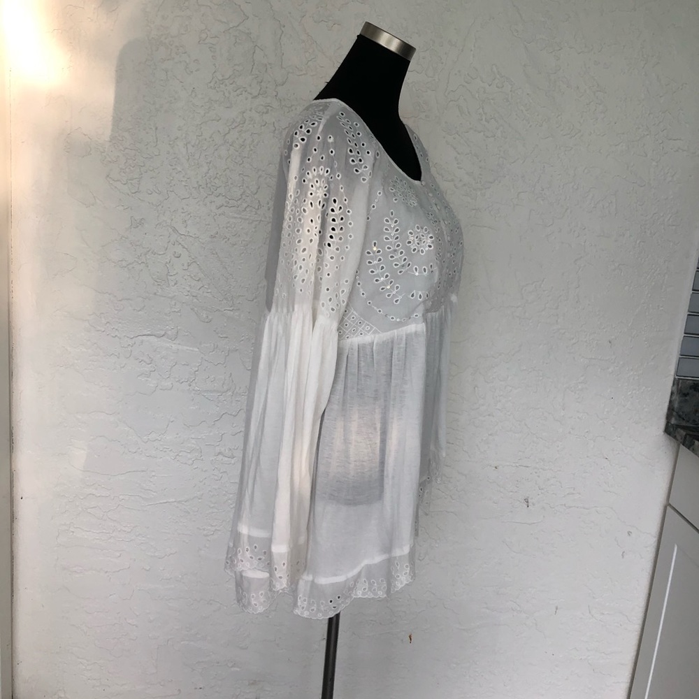 Free People Sea Of Love Bell Sleeve Boho Top - Picture 5 of 8